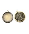 Support cabochon breloque Life Tree 32 x 28 mm (5 pièces)