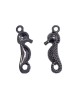 Breloque pendentif hippocampe style tibétain anthracite