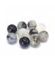 Perles rondes pierre gemme naturelle quartz tourmaline noire