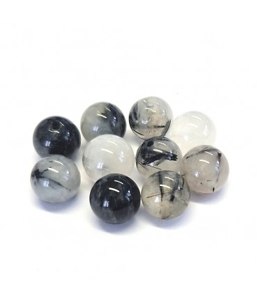 Perles rondes pierre gemme naturelle teinte tourmaline noire