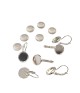 Kit boucles dormeuses + cabochon 12 mm (6 kits)