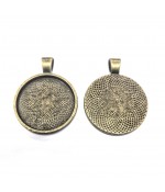 Support cabochon pendentif Rosace 36 x 28 mm (5 pièces) - Bronze