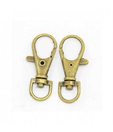 Mousqueton porte clé rotatif 35 mm (5 pièces) - Bronze