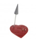 Mini présentoir Cupidon pour 5 paires alliances (10 bagues) - Rouge